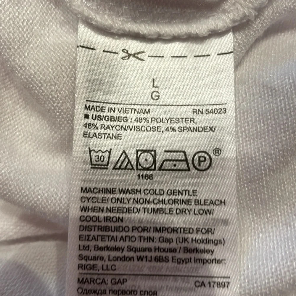 Gap Dolman Sleeve, High/Low with Center & Back Decorative Hem Size L - Picture 8 of 8